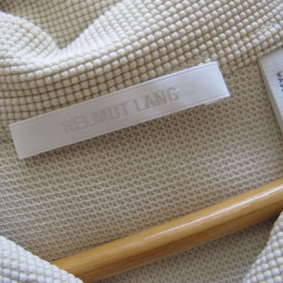 Helmut Lang Waffle Knit Polo Dress S Minimalist Off White - Picture 7 of 7